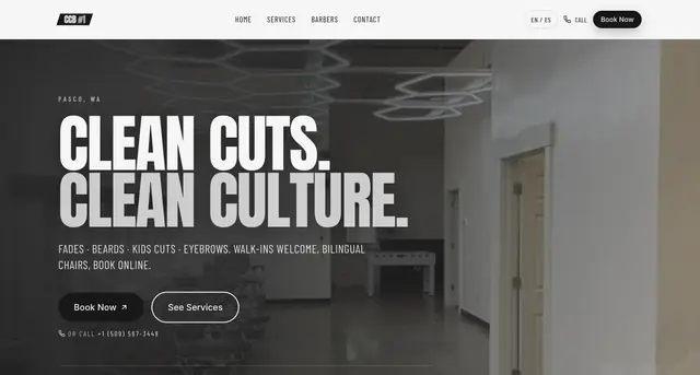 Vista previa del sitio de Clean Culture Barbershop 1