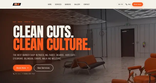 Vista previa del sitio de Clean Culture Barbershop 2
