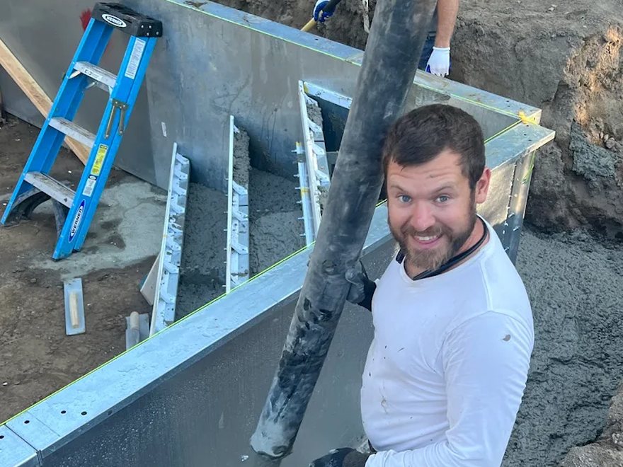 Pavel building a pool for Waterscape